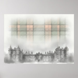 Historische Architekturzeichnung eines schottische Poster