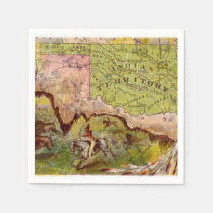 Historische Bilderkarte Oklahoma Indian Territory Serviette