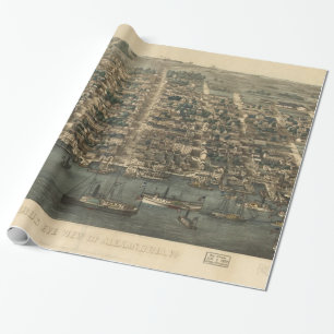 Historische Bildkarte von Alexandria VA (1863) Geschenkpapier