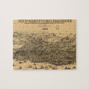 Historische Bildkarte von San Francisco (1875) Puzzle