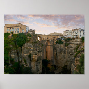 Historische Brücke in Ronda Andalusien Spanien Poster