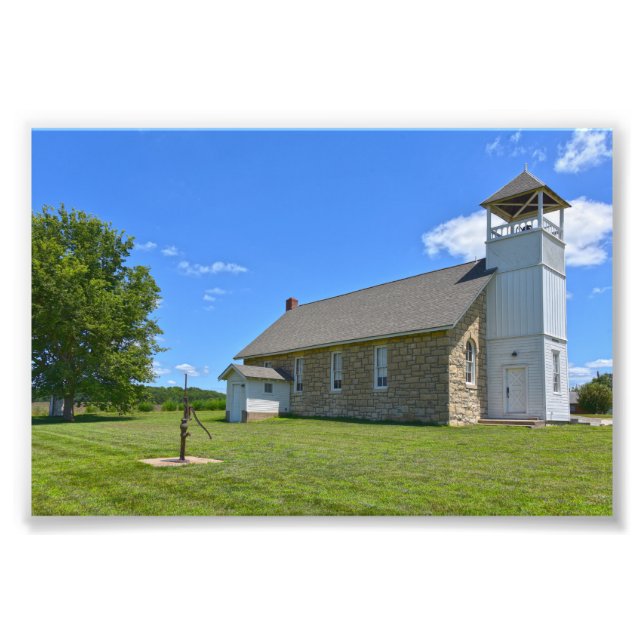 Historische Buck Creek Schule, Perry, Kansas Fotodruck (Vorne)