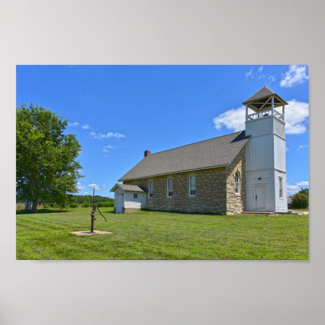 Historische Buck Creek Schule, Perry, Kansas Poster (Vorne)