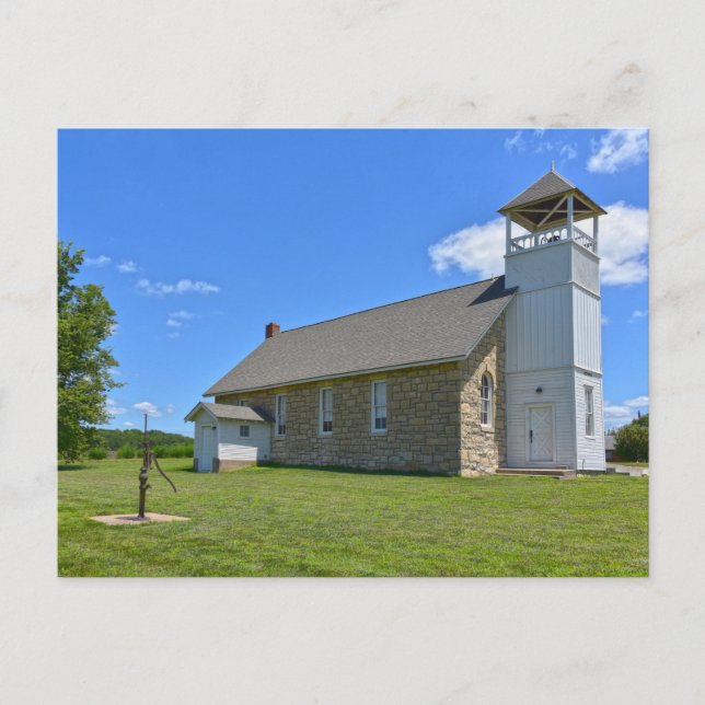 Historische Buck Creek Schule, Perry, Kansas Postkarte (Vorderseite)