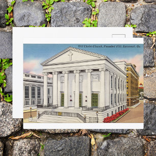 Historische Christ Church Savannah GA Retro Postkarte
