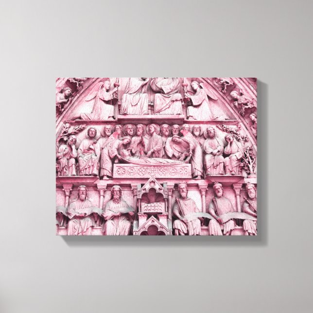 Historische, Christliche Skulpturen Notre Dame Par Leinwanddruck (Vorderseite)