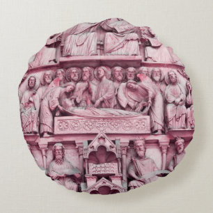 Historische, Christliche Skulpturen Notre Dame Par Rundes Kissen