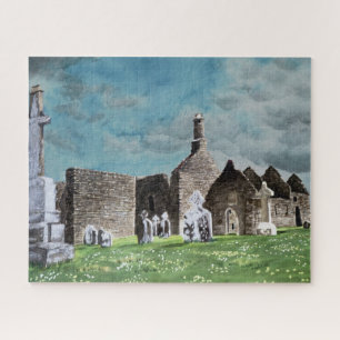 Historische Clonmacnoise Celtic Friedhof Scene Puzzle