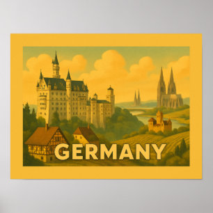 Historische Deutsche Sehenswürdigkeiten Poster