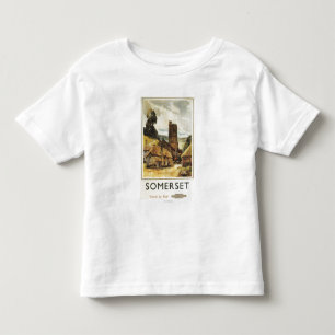 Historische Dorf-Szenen-britisches Bahnplakat Kleinkind T-shirt