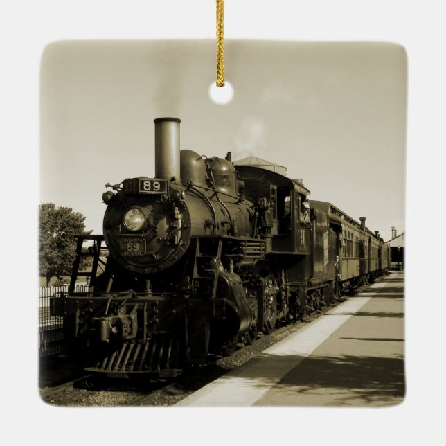 Historische Eisenbahn Keramikornament (Rückseite)