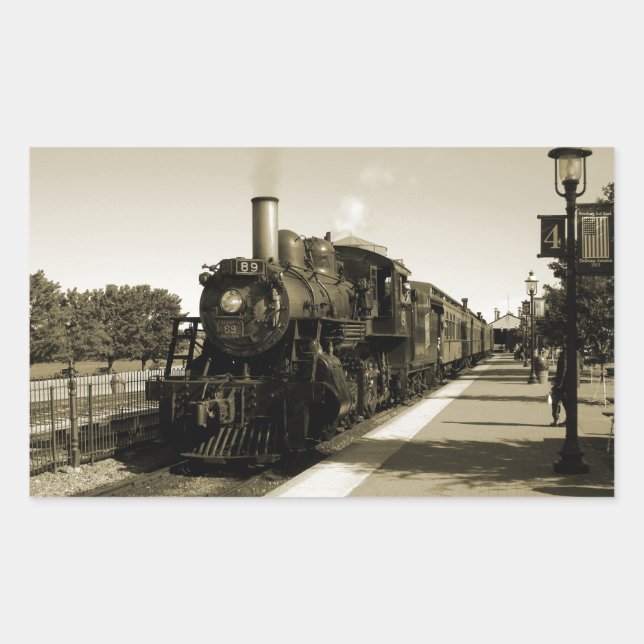 Historische Eisenbahn Rechteckiger Aufkleber (Vorderseite)