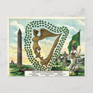 Historische Embleme von Vintage Ireland Postkarte