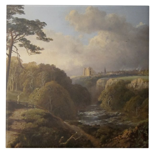 Historische englische Landschaft in Derbyshire Lan Fliese (Vorderseite)