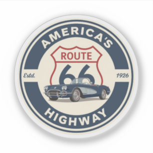 Historische Fernstraße Route 66 der USA Geschenke  Aufkleber