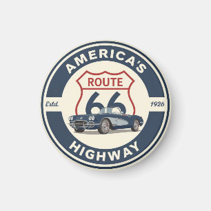 Historische Fernstraße Route 66 der USA Geschenke Magnet