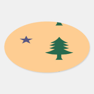 Historische Flagge Maine (1901-1909) Ovaler Aufkleber