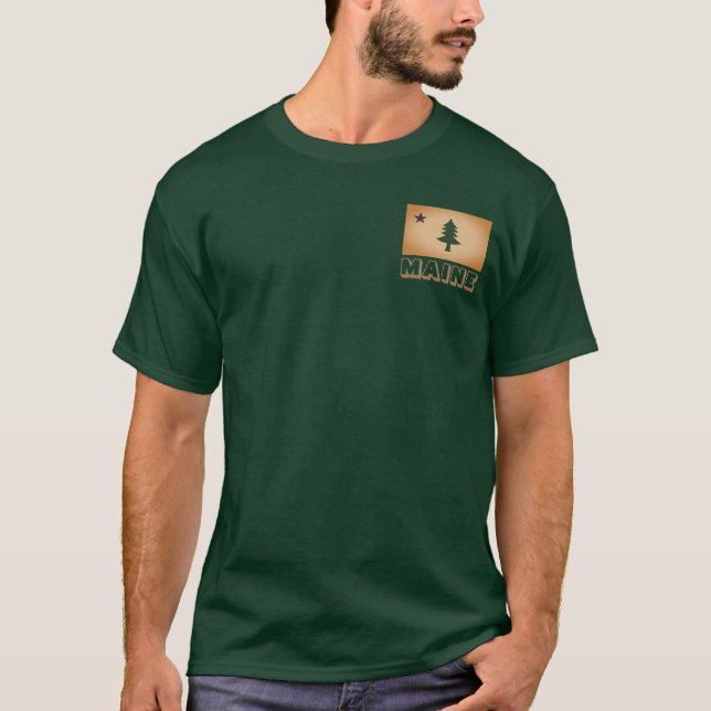 Historische Flagge Maine (1901-1909) T - Shirt (Vorderseite)