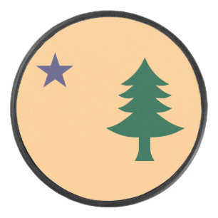 Historische Flagge von Maine (1901-1909) Hockey Pu Eishockey Puck