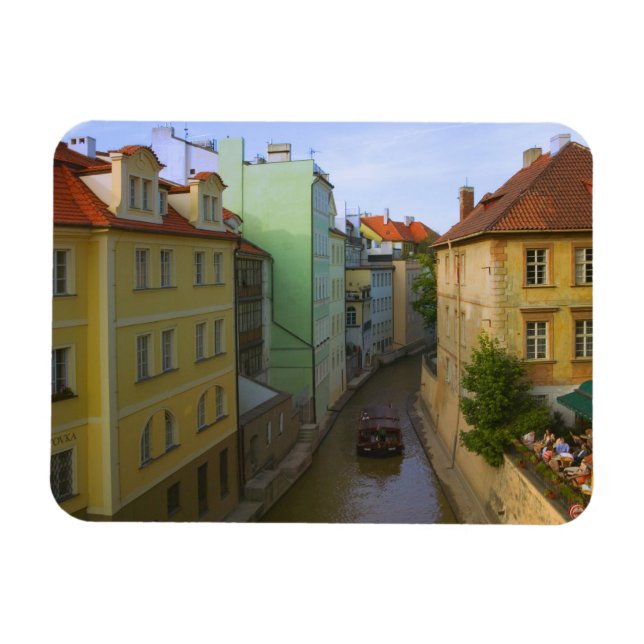 Historische Gebäude mit Kanal, Prag, Tschechien Magnet (Horizontal)