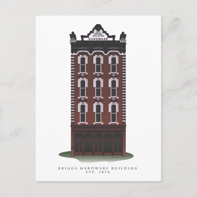 Historische Gebäude-Postkarten für Briggs Postkarte (Vorderseite)