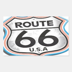 Historische Geschenke USA Route66 Rechteckiger Aufkleber