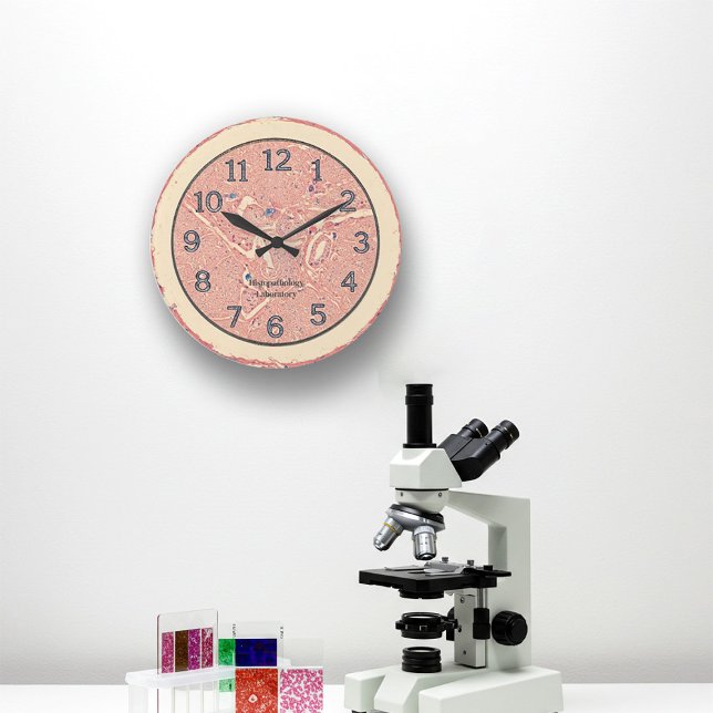 Historische Graft Wall Clock Große Wanduhr (Visualization of the histology clock on a wall of a laboratory)