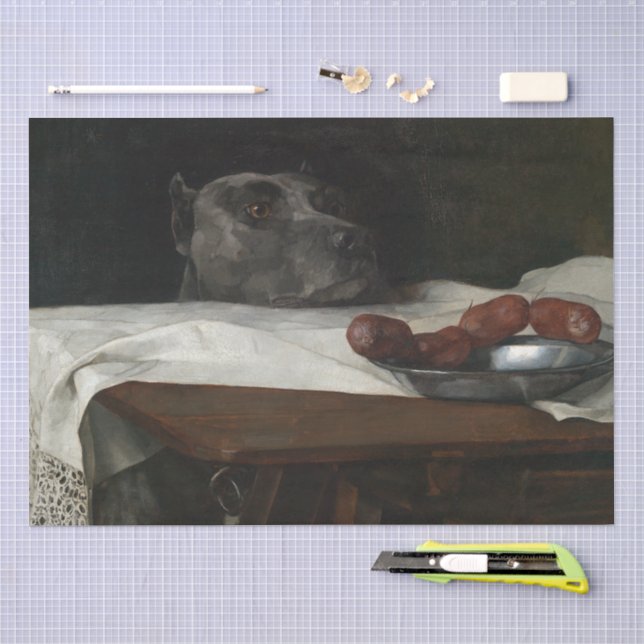 historische Great Dane Caesar Wilhelm Trübner Seidenpapier (Handwerk)