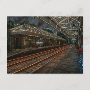 Historische Hebden Bridge Eisenbahnstation im Vint Postkarte