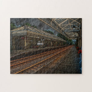 Historische Hebden Bridge Eisenbahnstation im Vint Puzzle