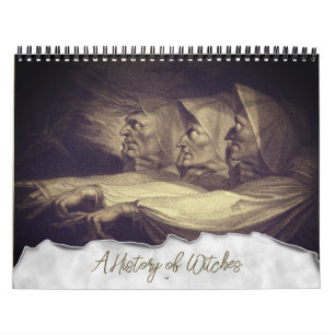 Historische Hexen im Vintage-Stil Kalender