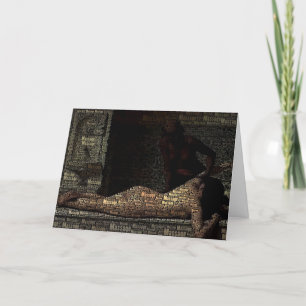 Historische Illustration Massage Therapie Client Karte