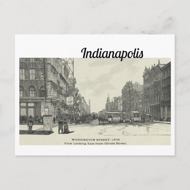 Historische Indianapolis Sketch Postkarte (Vorderseite)