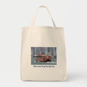 Historische Insel Staten Ferry New York Tote Tag Tragetasche