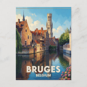 Historische Kanäle von Brügge, Belgien, Reise Szen Postkarte