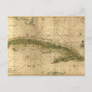 Historische Karte 1639 von Kuba durch Joan