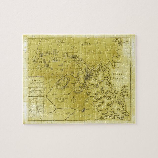 Historische Karte Boston Amerikas Revolutionskrieg Puzzle (Horizontal)