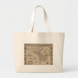 Historische Karte der amerikanischen Kontinente Jumbo Stoffbeutel