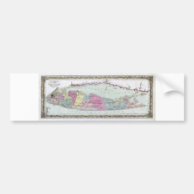 Historische Karte der Reisend-1855-1857 von Long Autoaufkleber (Vorne)