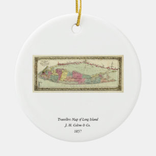 Historische Karte der Reisend-1855-1857 von Long Keramik Ornament