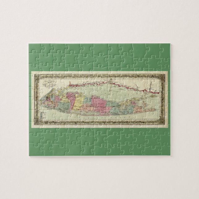 Historische Karte der Reisend-1855-1857 von Long Puzzle (Horizontal)