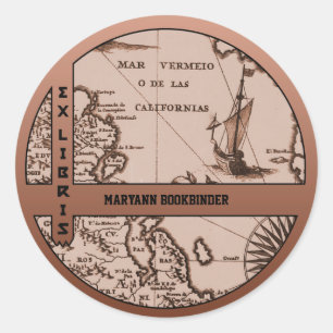 Historische Karte Mexiko Kalifornien 1702 Buchzeic Runder Aufkleber