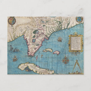 Historische Karte von Florida (1591)