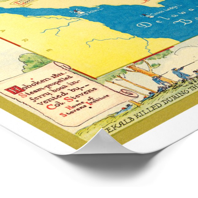 Historische Karte von New Jersey Poster (Ecke)