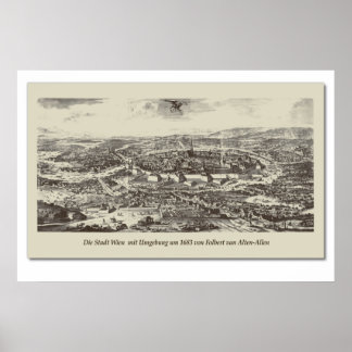 Historische Karte Wien 1683 Poster