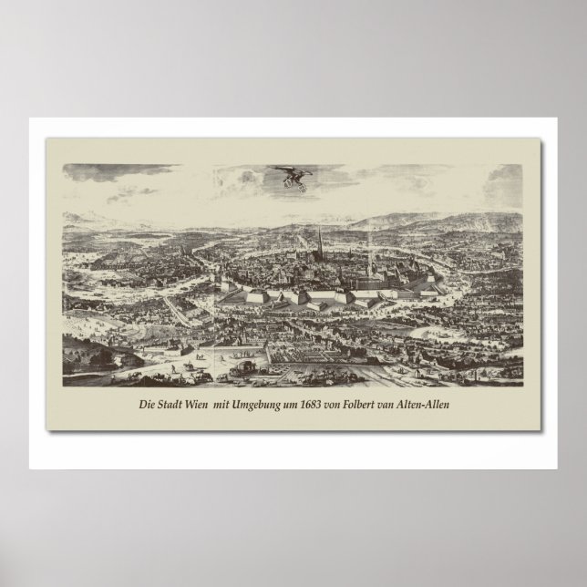 Historische Karte Wien 1683 Poster (Vorne)