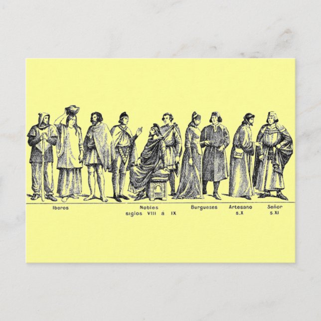 Historische Kostüme Postkarte (Vorderseite)