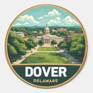 Historische Küstenreise Dover Delaware Runder Aufkleber