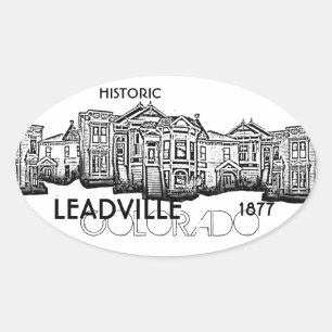 Historische Leadville Colorado Vintage-Aufkleber Ovaler Aufkleber