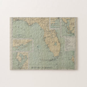 Historische Leuchtturmkarte von Florida (1898) Puzzle